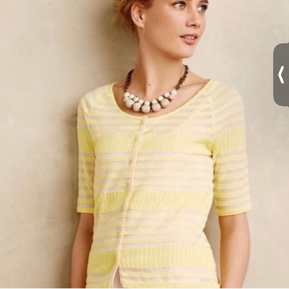 Anthropologie Moth Yellow Canary Blouse Size Small